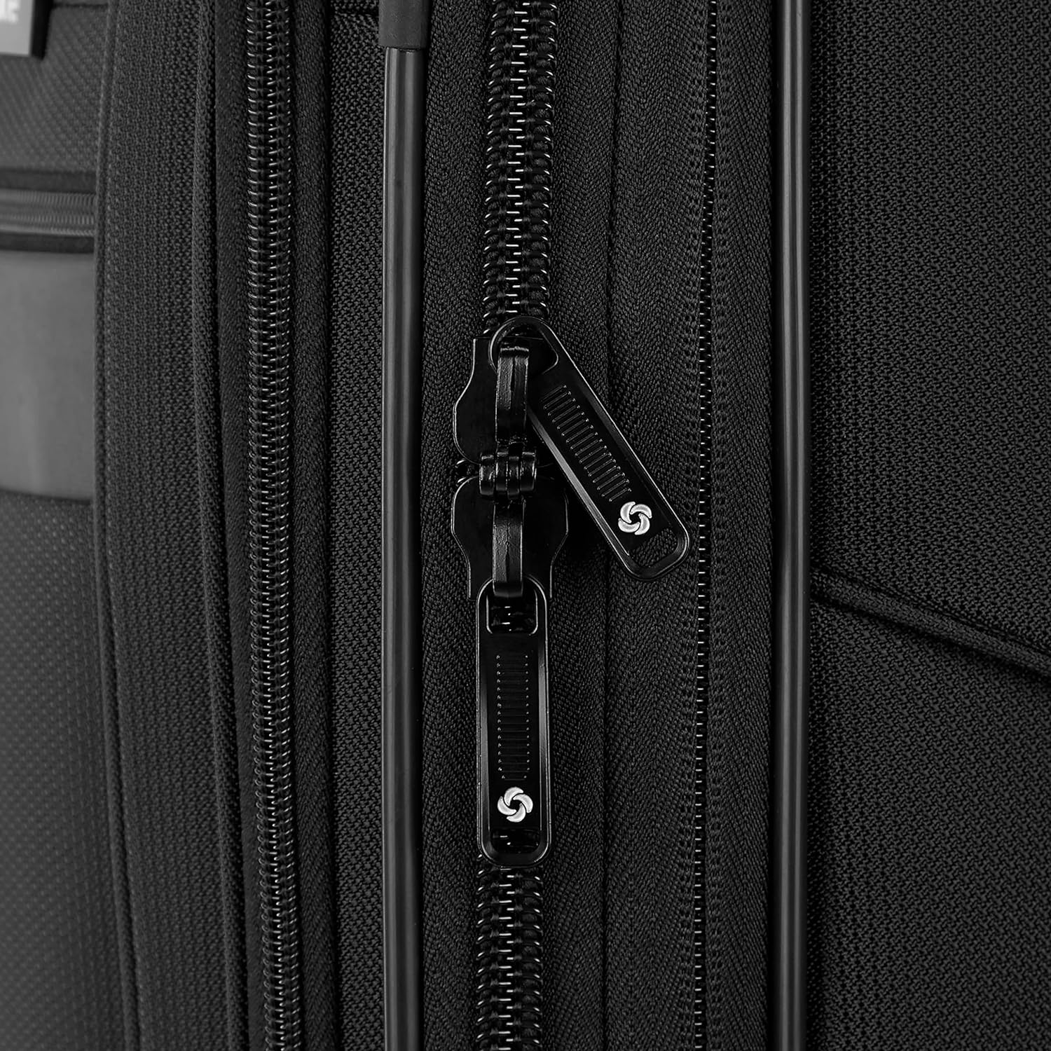 Samsonite Ascella 3.0 Softside Expandable Luggage with Spinners, Black, 2PC SET (Carry-on/Medium)