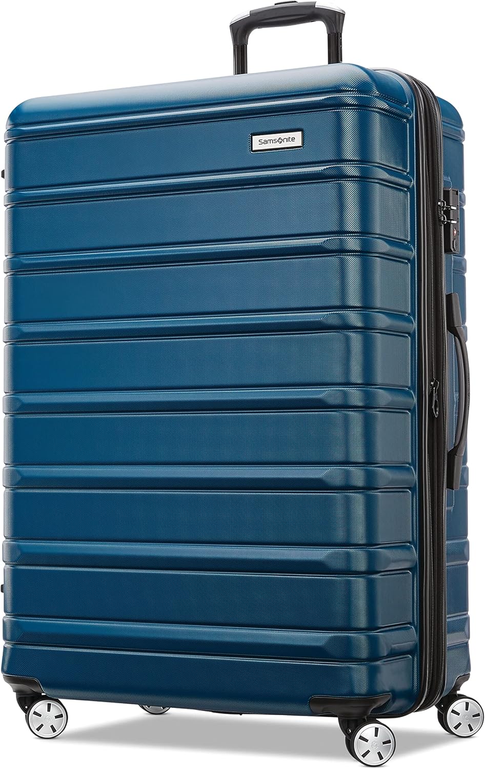 Samsonite Omni 2 Hardside Expandable Luggage with Spinner Wheels, Checked-Large 28-Inch, Lagoon Blue