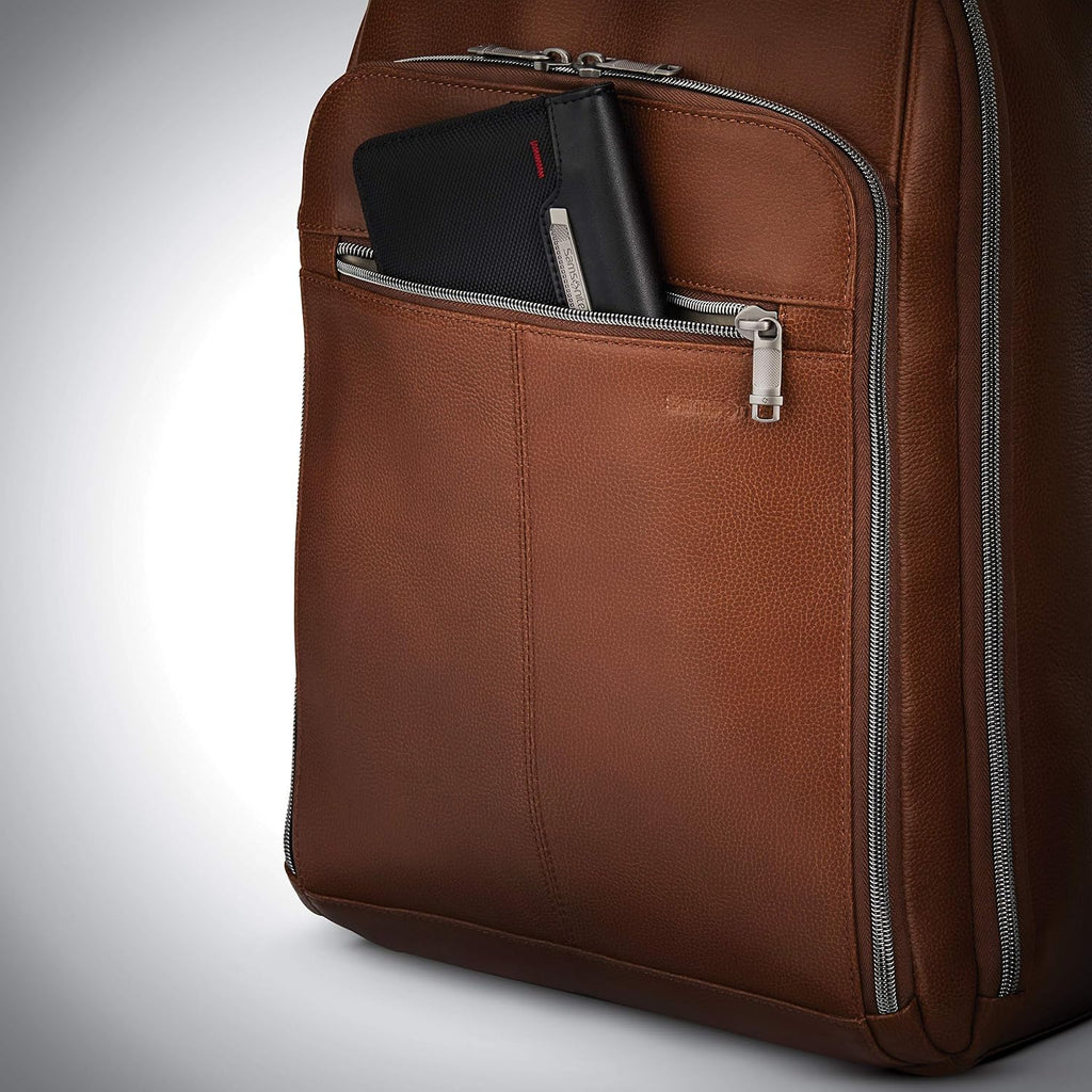 Samsonite Classic Leather Backpack, Cognac , One Size