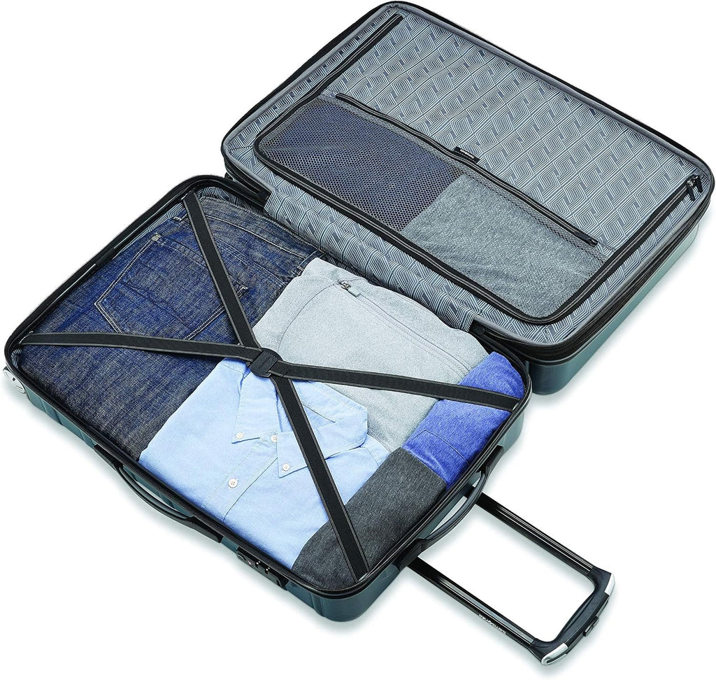 Samsonite Omni 2 28-Inch Large Checked Hardside Luggage with 360° Spinner Wheels - Scratch Resistant Hardshell - TSA Lock - Expandable Polycarbonate Shell for Lightweight Travel - Nova Teal
