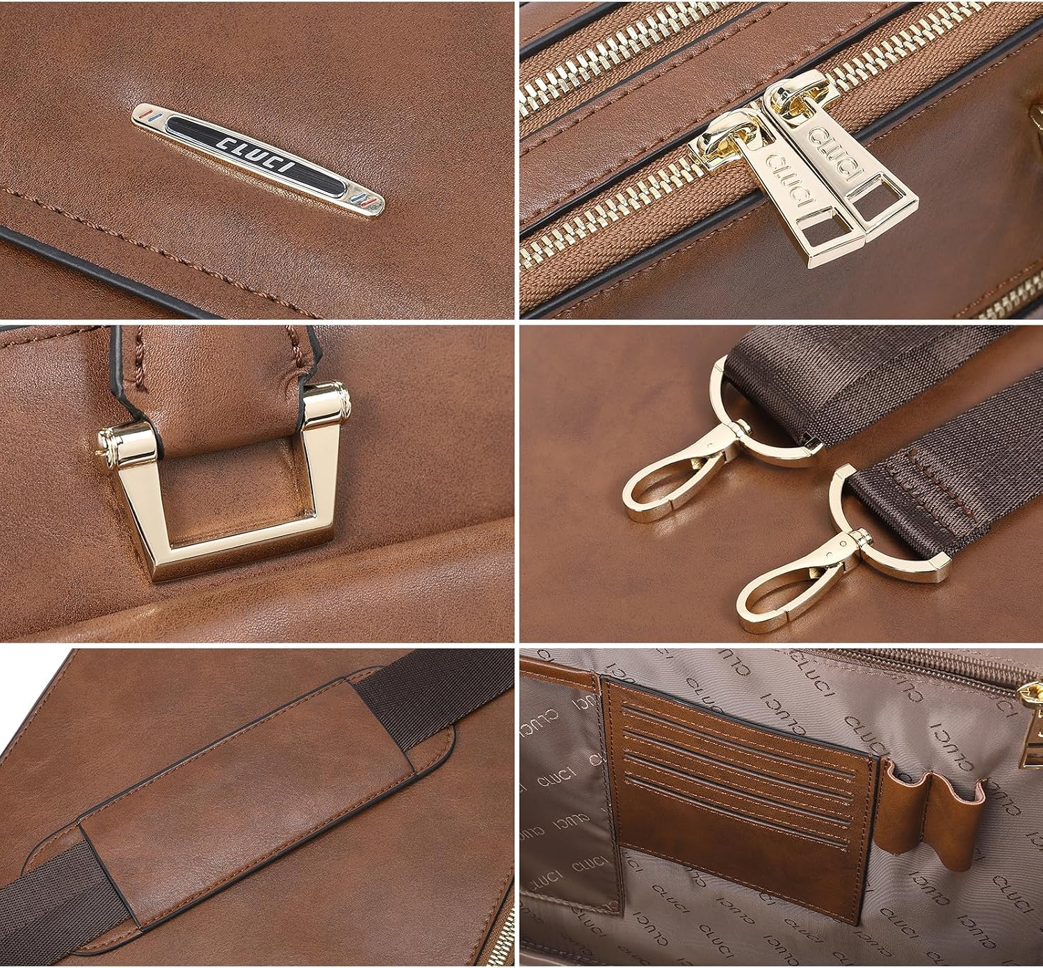 CLUCI Briefcase for Women Oil Wax Leather Business 15.6 Inch Laptop Handbag Vintage Slim Large Shoulder Work Bag | Oil Wax Leather, Business, 15.6 Inch, Laptop, Vintage, Slim