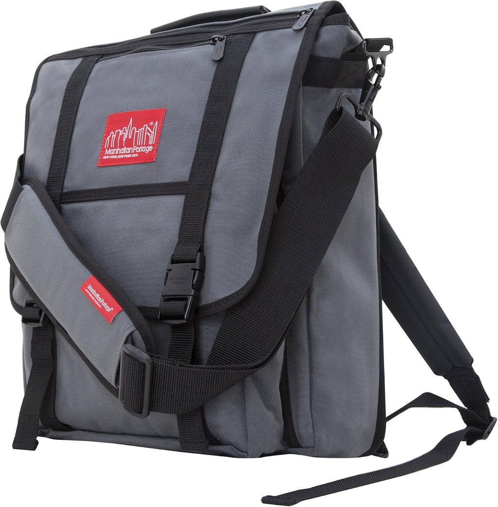 Manhattan Portage Commuter Laptop Bag Stylish Messenger Bag for Men & Women Durable Cordura Fits Up to 17' Laptop Ideal for Work College Travel (Grey)