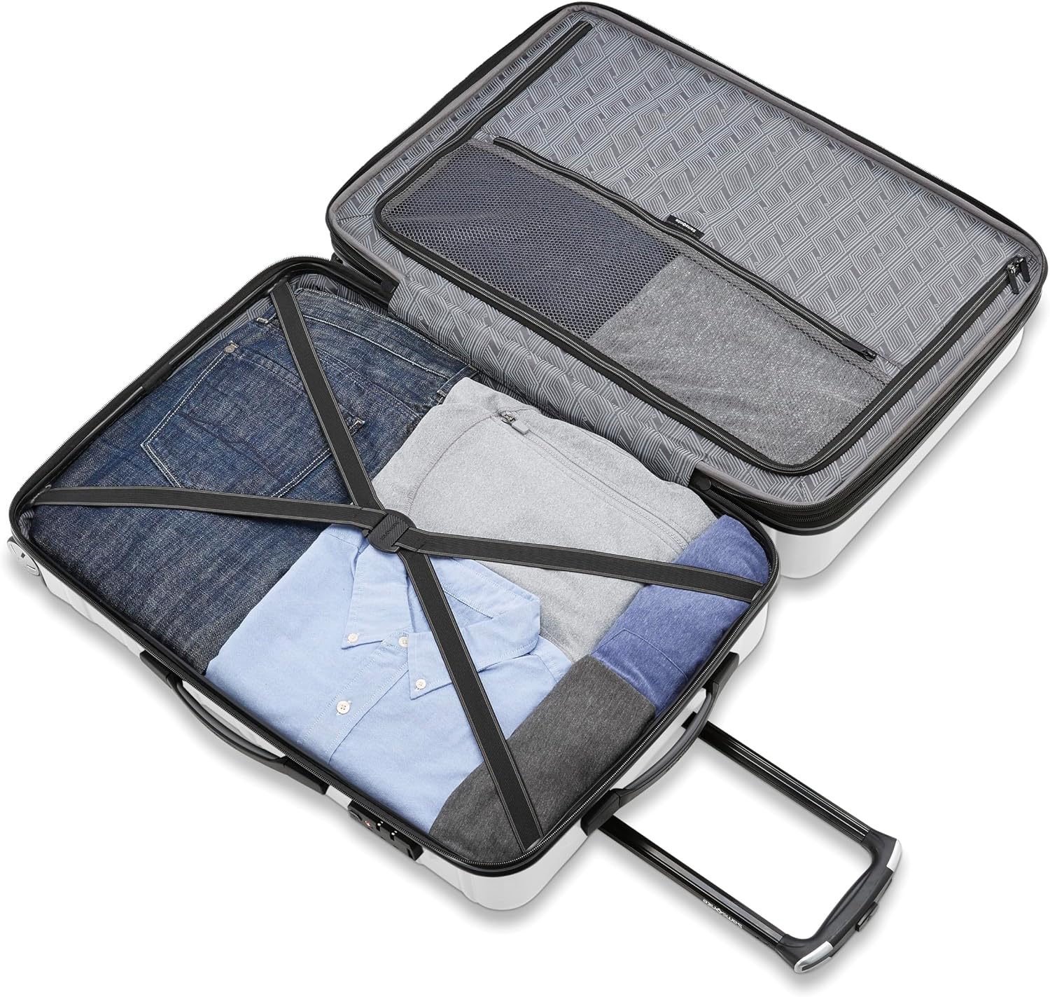 Samsonite Omni 2 Hardside 2 Piece Set - Includes Global Carry-On & Large Checked Suitcases - 360° Dual Spinner Wheels - Integrated TSA Lock & Expansion - Amazon Exclusive - Birch White