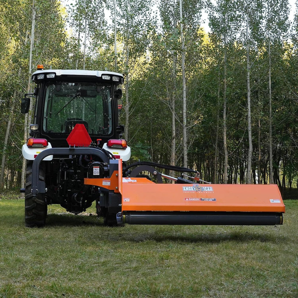 MechMaxx 72' Heavy Duty PTO Drive 3 Point Offset Ditch Bank Verge Flail Mower for 70-110HP CAT 2 Tractor, 111'' Offset Distance,55°/90° Rotation Angle, 16 Hammers, Model AGF72