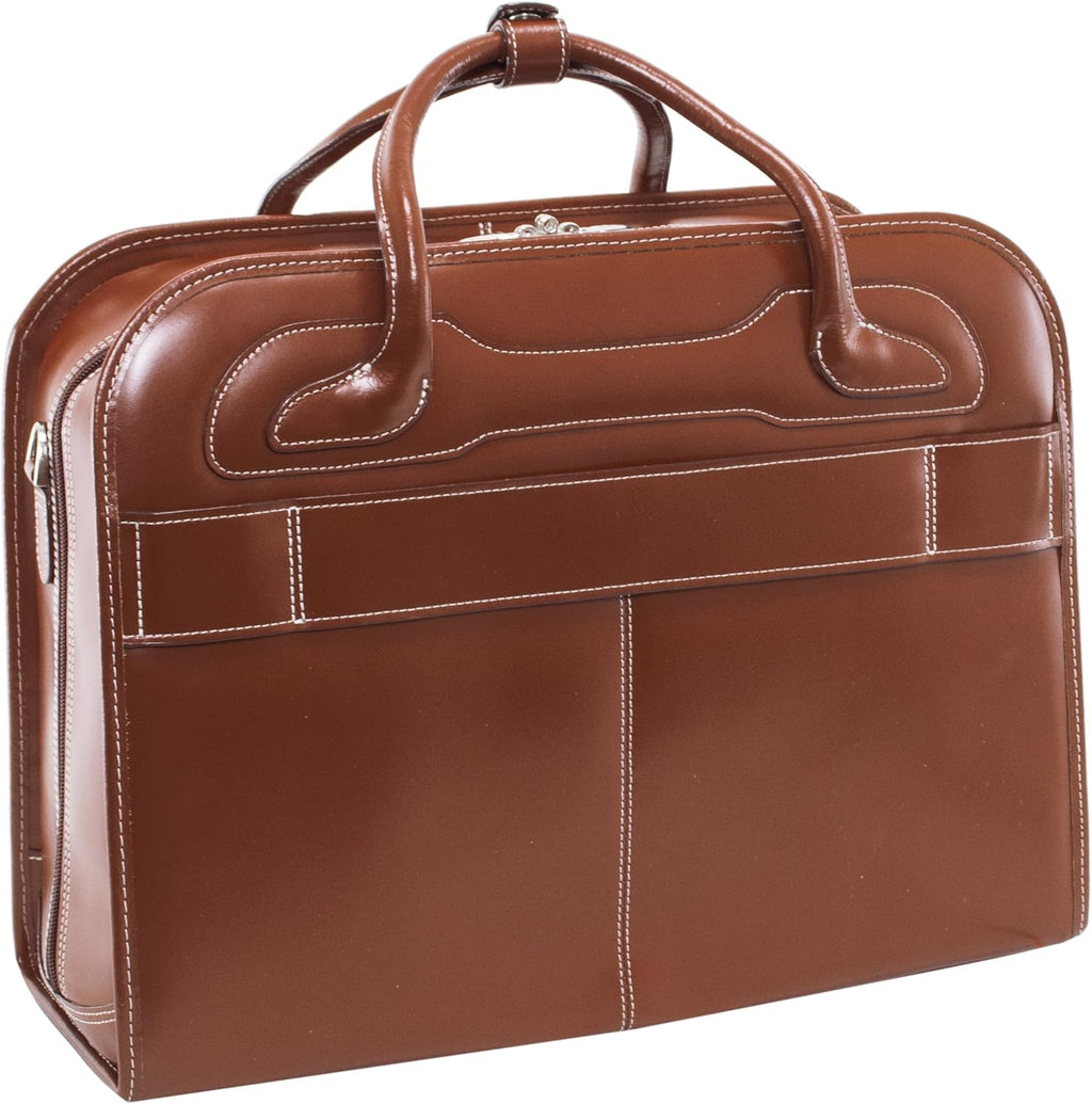 McKlein WILLOWBROOK, 17' Leather Detachable -Wheeled Ladies' Laptop/Computer & Tablet Business Briefcase Bag/Women's Rolling Overnight Travel Bag, Removable trolley case