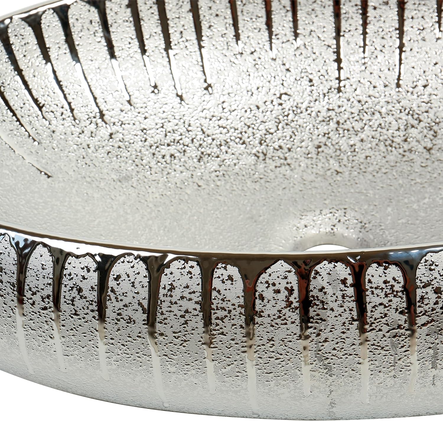 Fine Fixtures 23' x 15' Luxury Silver Vessel Bathroom Sink - Oval Ceramic Sink Bowl, Elegant Countertop Wash Basin, Perfect Sink for Vanity Top Installation
