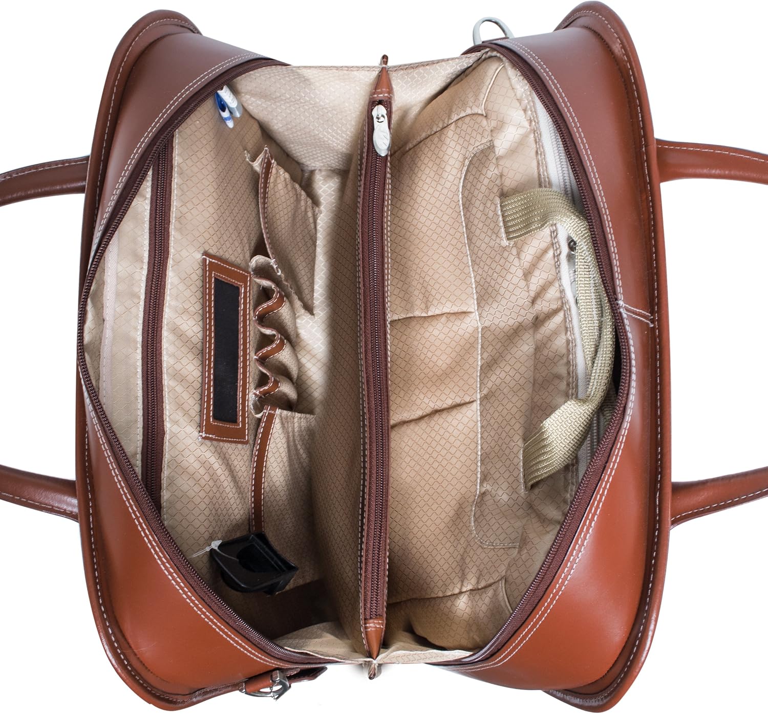McKlein LAKEWOOD, 15' Leather Detachable -Wheeled Ladies' Laptop/Computer & Tablet Business Briefcase Bag/Women's Rolling Overnight Travel Bag, Removable trolley case