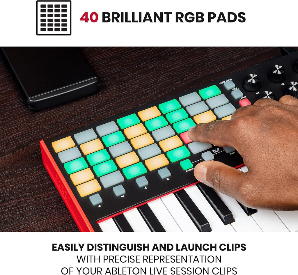 AKAI Professional APC Key 25 MK2-25-Key USB MIDI Keyboard Controller & Sennheiser Professional HD 280 PRO Over-Ear Monitoring Headphones,Black