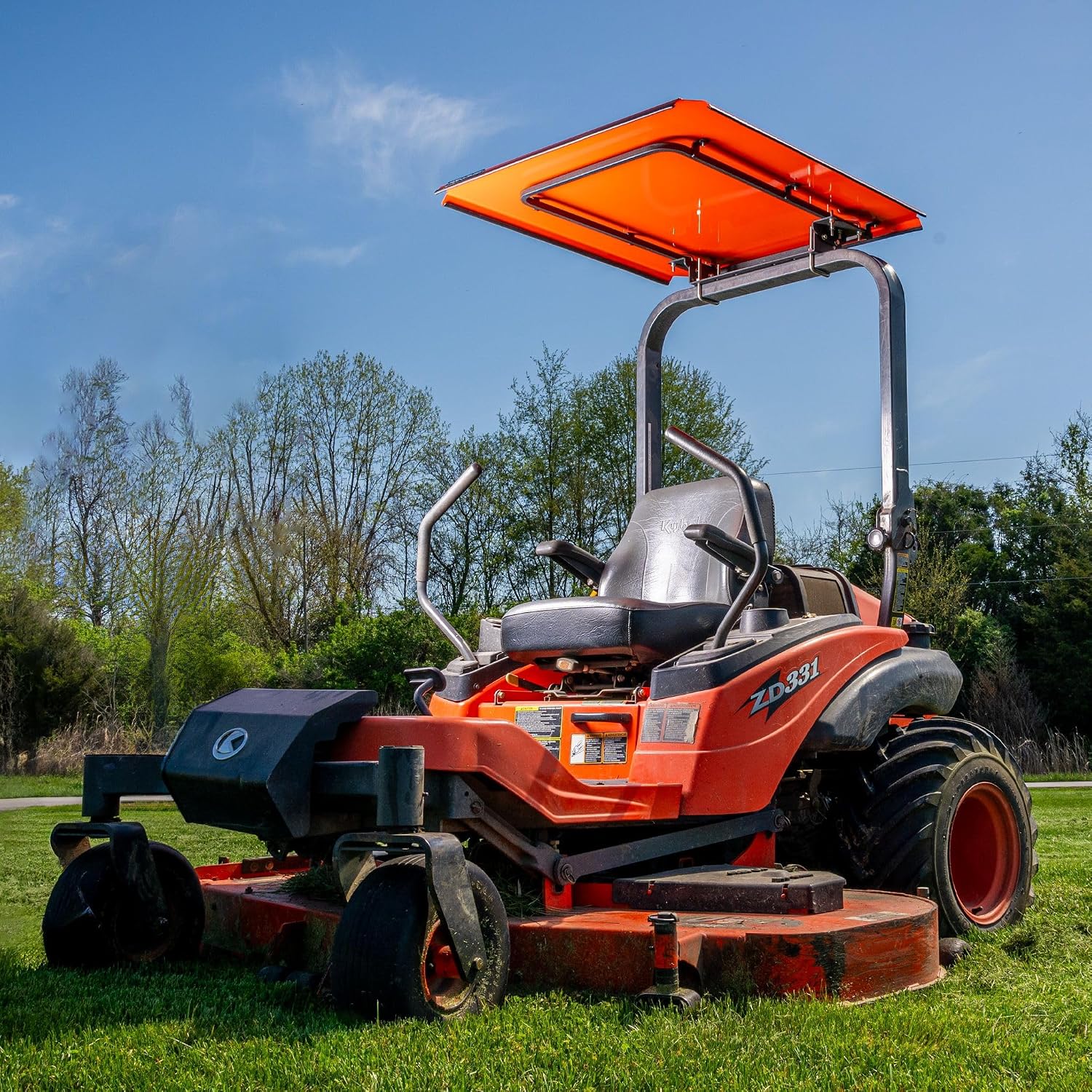 Universal Zero Turn Mower Canopy | ROPS 1.5'-3' | Robust Steel | Orange | Easy Install