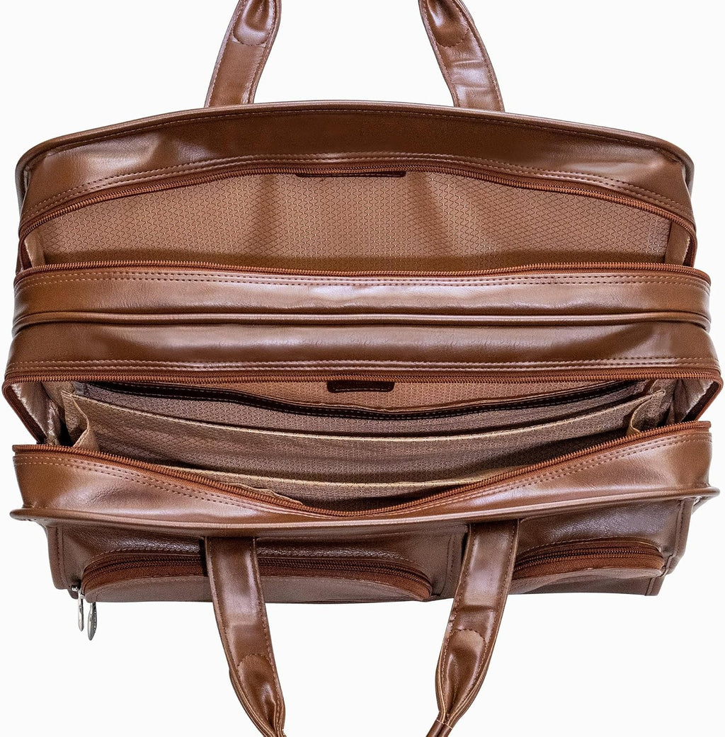 McKleinUSA CLINTON, 17' Leather Patented Detachable -Wheeled Laptop Briefcase