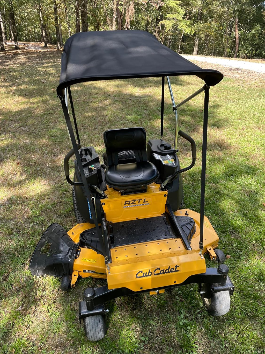Sun Shade Canopy in Black for Zero Turn Lawn Mower - Fits Kubota, Bad Boy, Cub Cadet, Troy-Bilt & Others - Reduce Heat and Glare with this Umbrella Canopy for your Zero Turn Mower