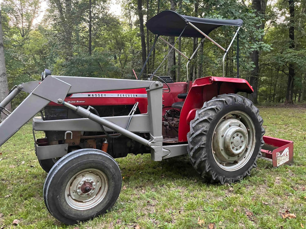 Tractor Sun Shade Canopy in Black by Cypress Rowe Outfitters - Compatible with John Deere, Kubota, Massey Ferguson, Case International Harvester & Others - Reduce Heat/Glare with this Umbrella Canopy