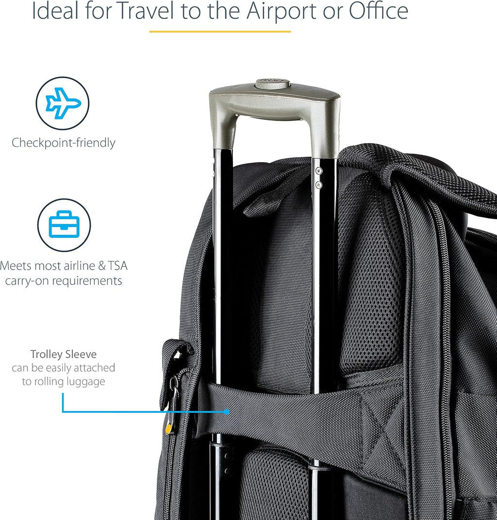 StarTech.com 17.3' Laptop Backpack with Removable Accessory Case - Professional IT Tech Backpack for Work/Travel/Commute - Durable Ergonomic Computer Bag - Nylon - Notebook/Tablet Pockets (NTBKBAG173)