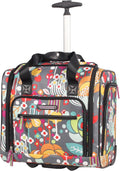Lily Bloom Designer 15 Inch Carry On - Weekender Overnight Business Travel Luggage - Lightweight 2- Rolling Wheels Suitcase - Under Seat Rolling Bag for Women (Bliss)