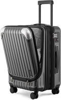 LEVEL8 Grace Carry on Luggage, 20 Inch Expandable Hard Shell Suitcase with Wheels, Abs+Pc Harshell Spinner Luggages with Tsa Lock, Travel Bag for Women Men, Grey
