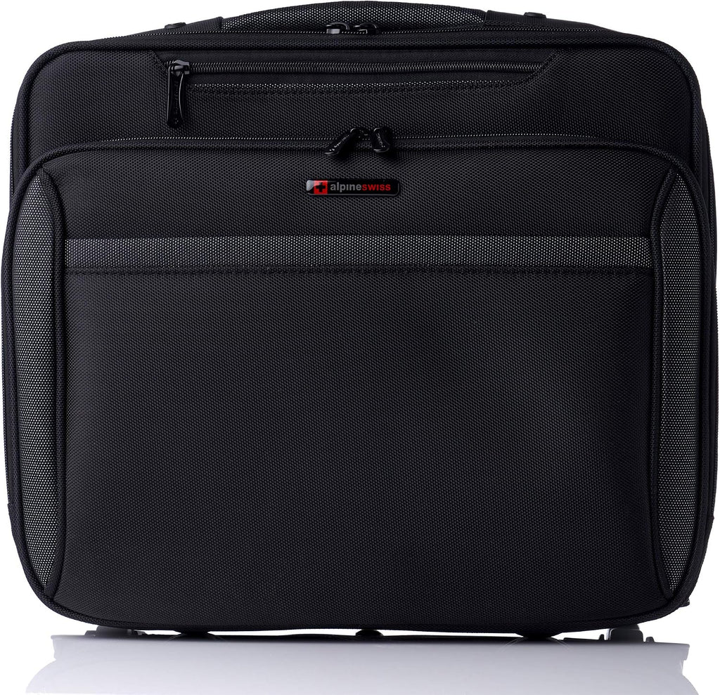 Alpine Swiss Rolling Laptop Briefcase Wheeled Overnight Carry on Bag Up to 15.6 Inches Notebook - Carries Legal Size Files