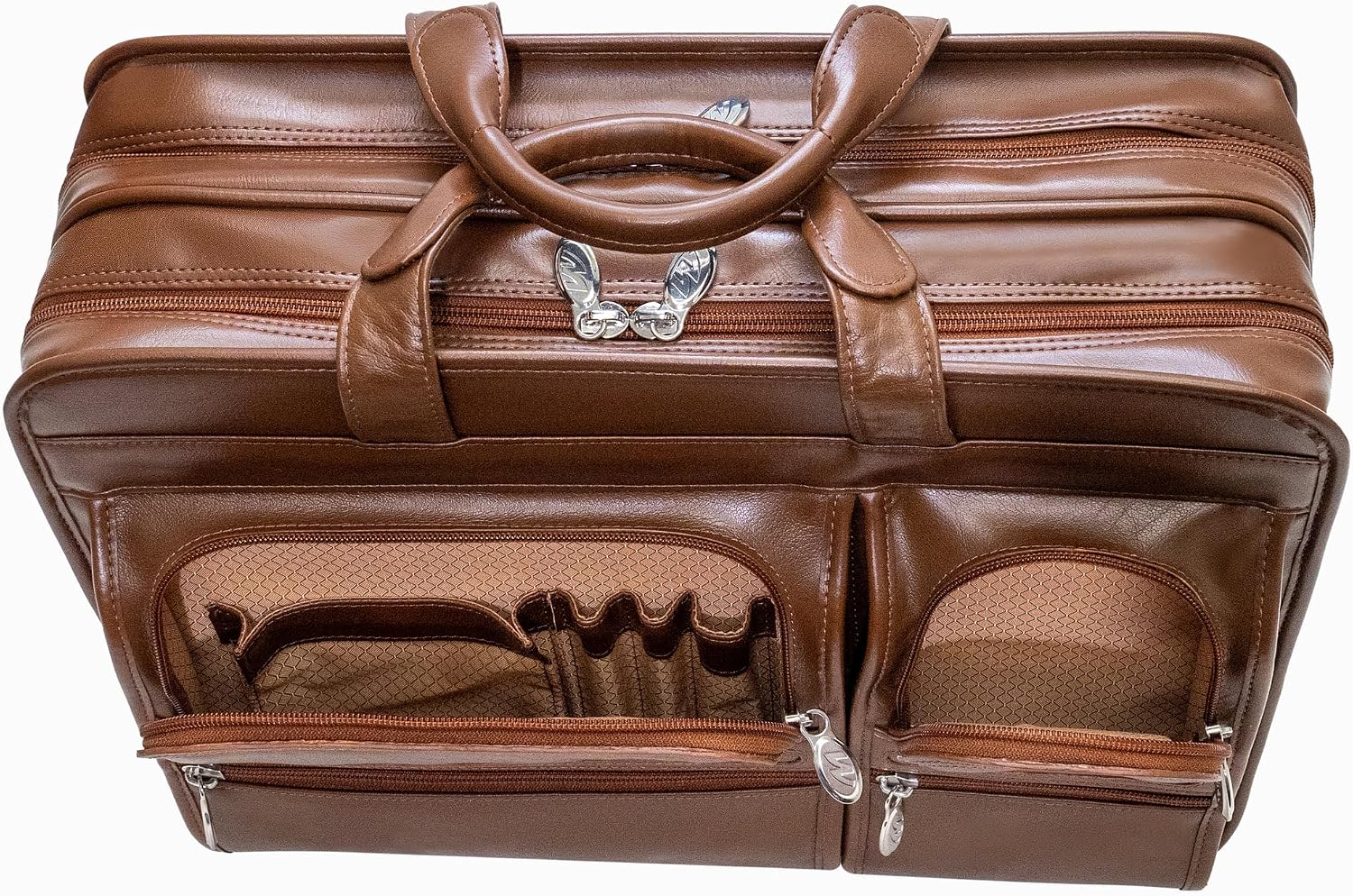 McKleinUSA CLINTON, 17' Leather Patented Detachable -Wheeled Laptop Briefcase