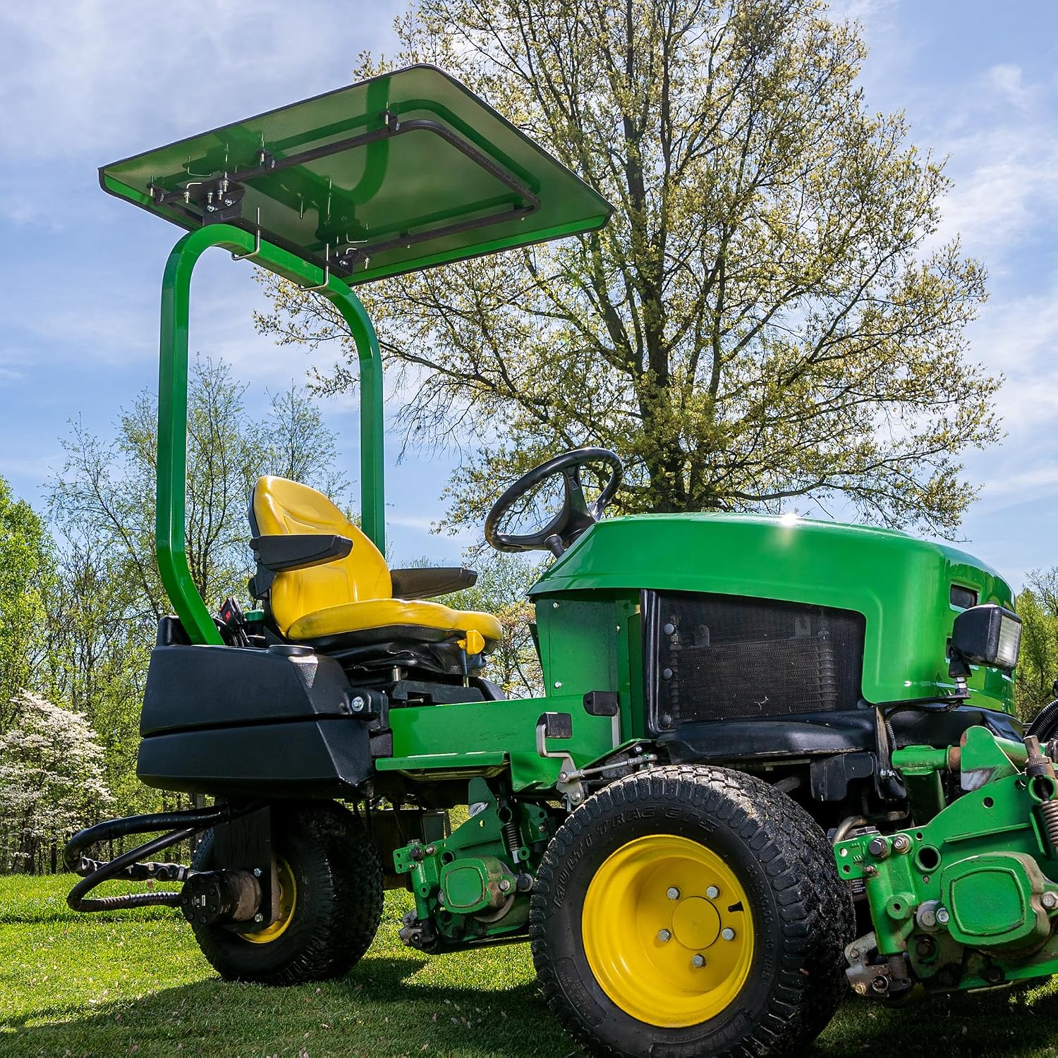 Universal Zero Turn Mower Canopy | ROPS 1.5'-3' | Robust Steel | Easy Install | Color Matched Roof | Fits Most Mowers with ROPS (Green)