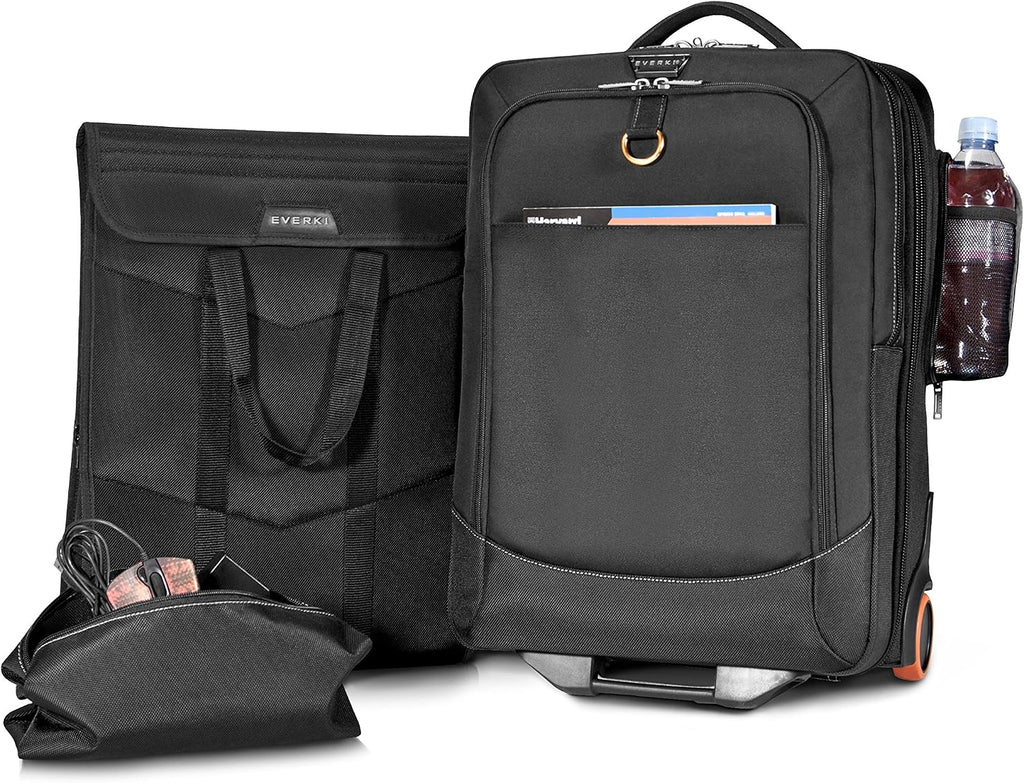 EVERKI Wheeled 420 Laptop Trolley, Rolling Carry-On Work Bag, TSA Friendly Removable Sleeve, Flight Approved, Organized Travel Luggage w/ Wheels for Business & Gaming, Fits Laptops up to 18.4' - Black