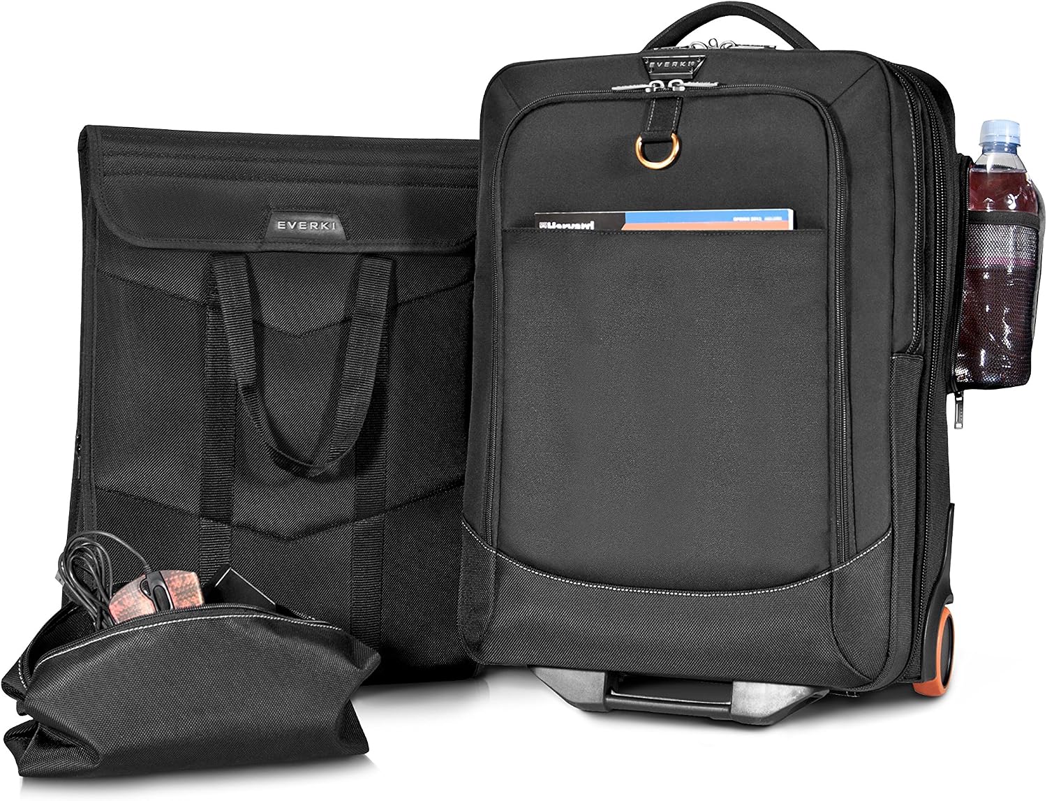 EVERKI Wheeled 420 Laptop Trolley, Rolling Carry-On Work Bag, TSA Friendly Removable Sleeve, Flight Approved, Organized Travel Luggage w/ Wheels for Business & Gaming, Fits Laptops up to 18.4' - Black