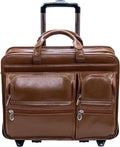 McKleinUSA CLINTON, 17' Leather Patented Detachable -Wheeled Laptop Briefcase