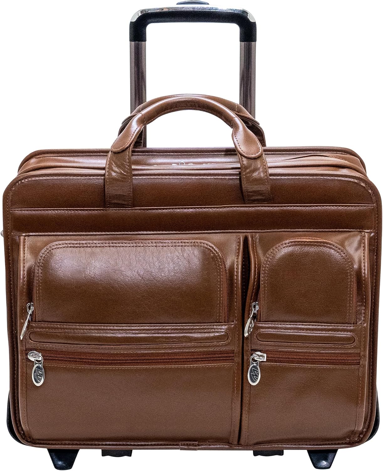 McKleinUSA CLINTON, 17' Leather Patented Detachable -Wheeled Laptop Briefcase