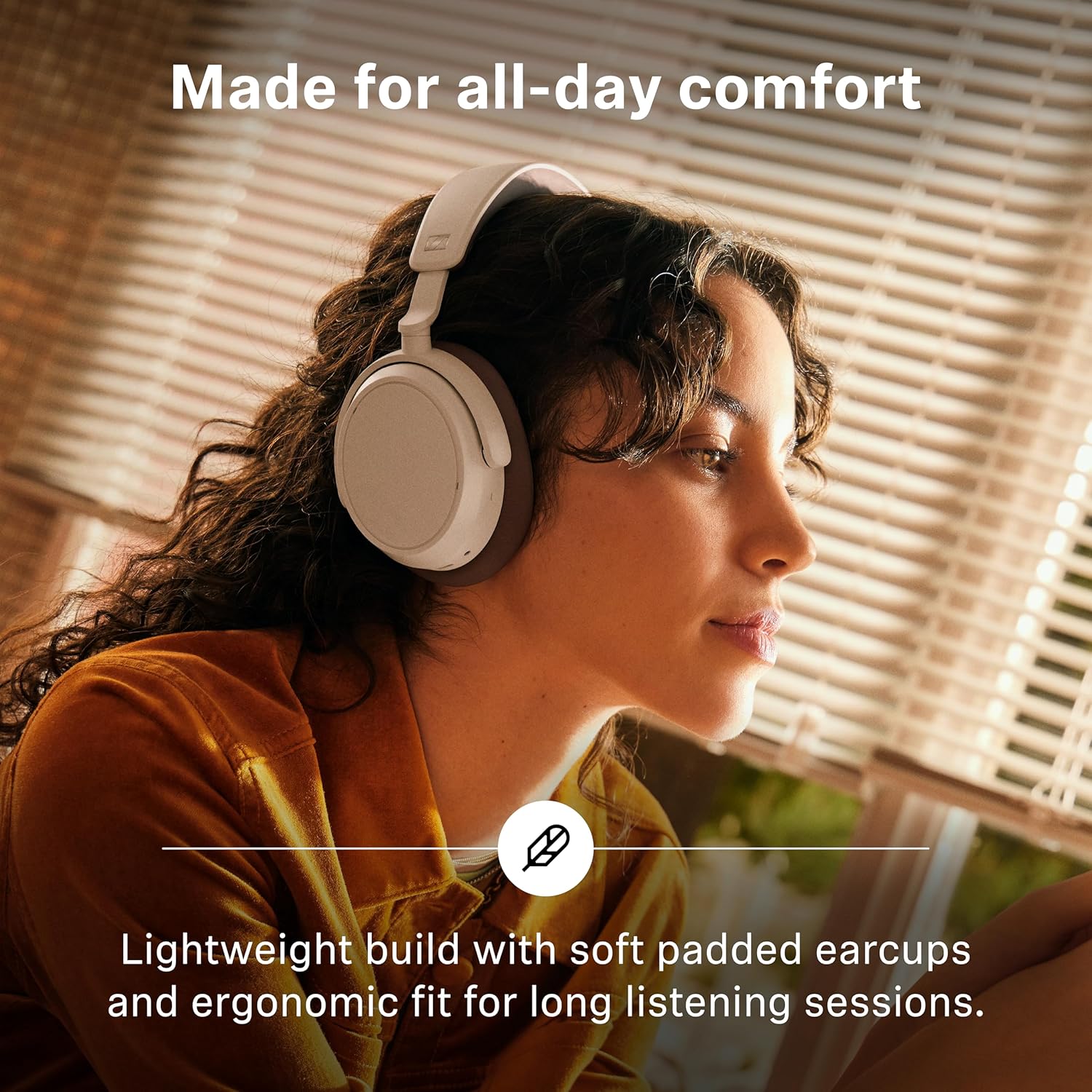 Sennheiser ACCENTUM Plus Wireless Bluetooth Noise Cancelling Headphones - Quick-Charge Feature, Up to 50HR Playtime, Adaptive Hybrid ANC, for Traveling, School & Work, White