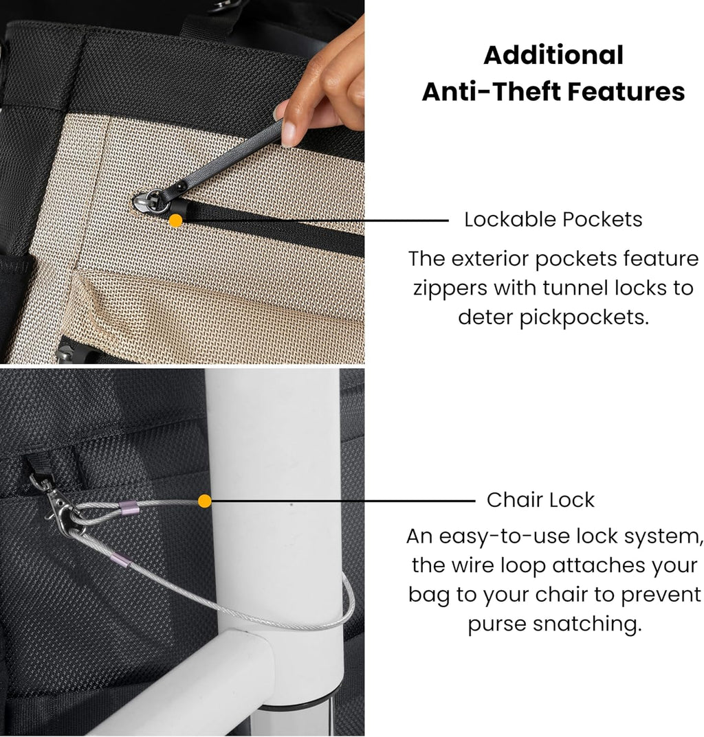 Sherpani Soleil, Anti Theft Convertible Backpack, 3 in 1 Tote, Crossbody Purse, 18L Travel Bag, RFID Protection, Fits 13' Laptop (Straw)