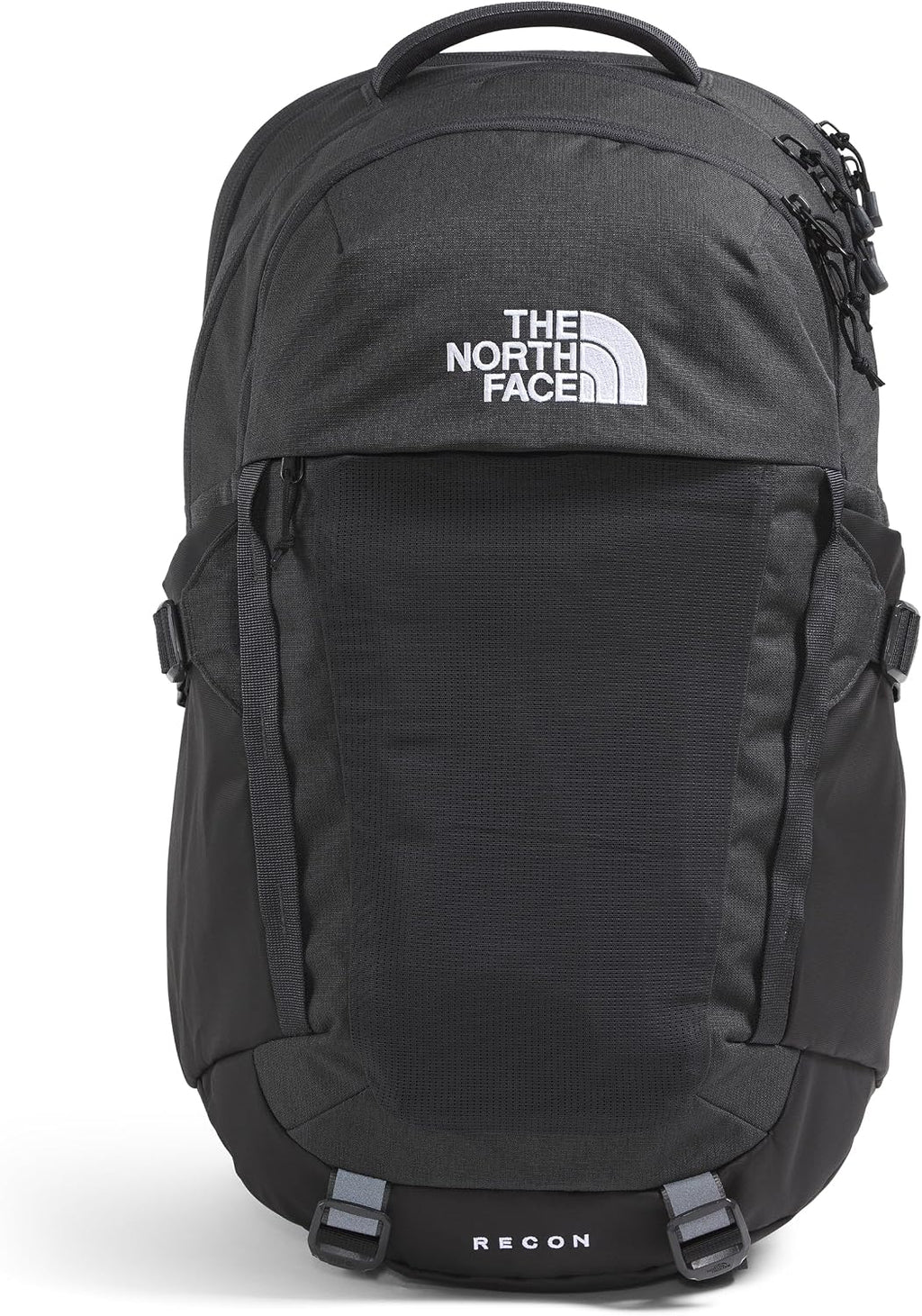 The North Face Recon Everyday Laptop Backpack - Daypack, Water Repellent, Laptop Sleeve, 2 Water Bottle Pockets, Asphalt Grey Light Heather/TNF Black-NPF, One Size