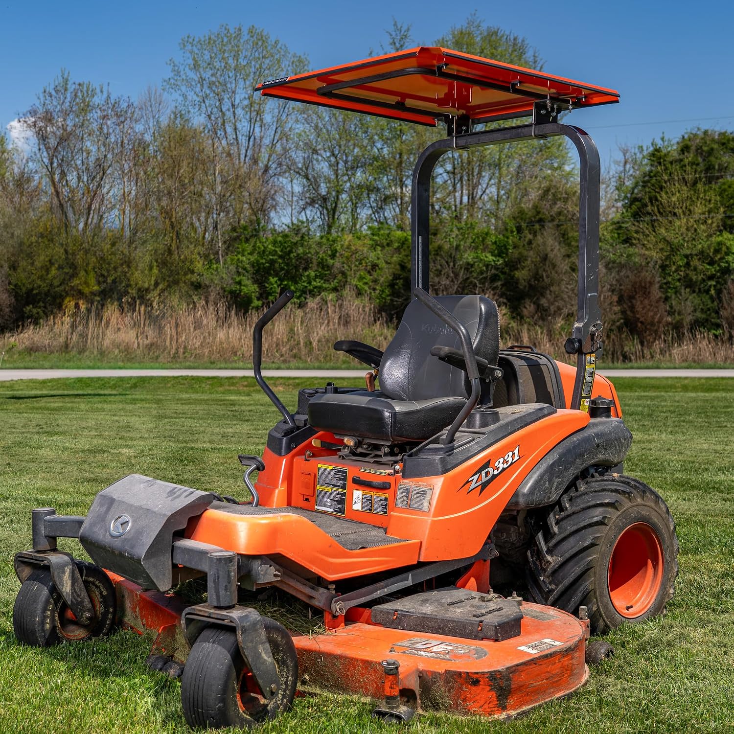 Universal Zero Turn Mower Canopy | ROPS 1.5'-3' | Robust Steel | Orange | Easy Install