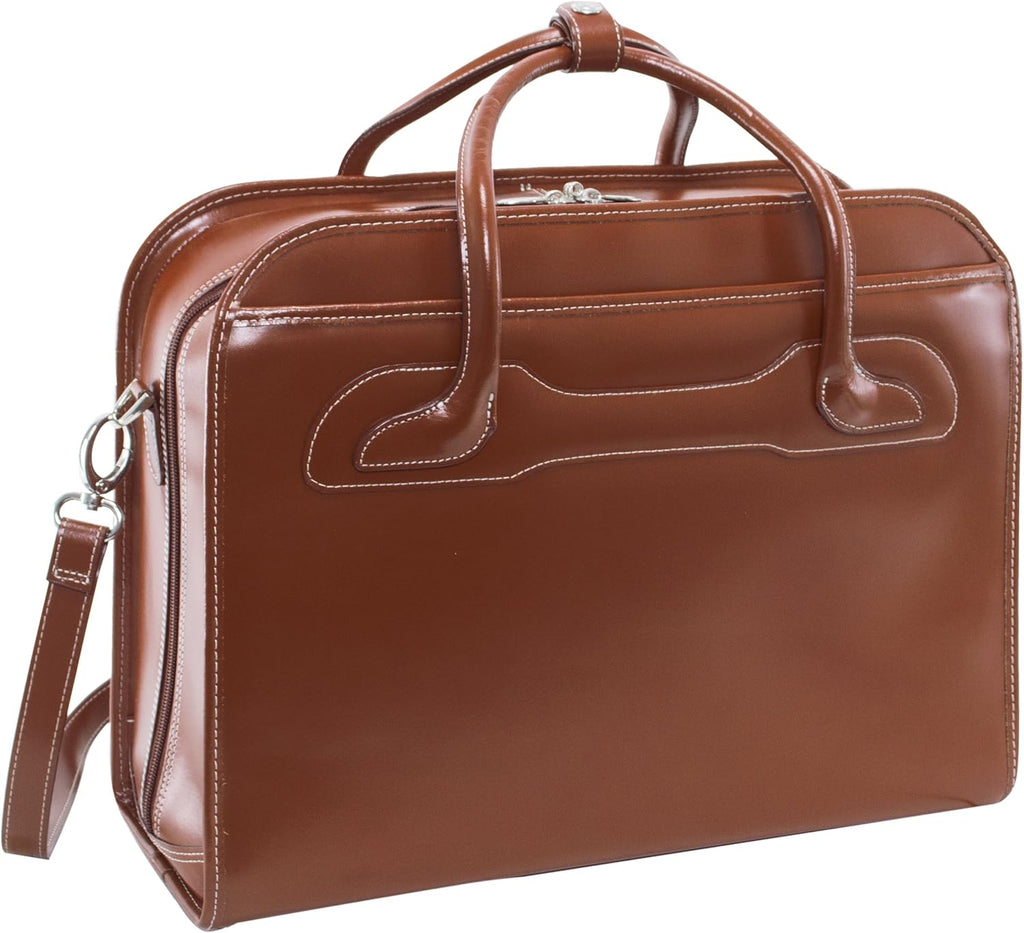 McKlein WILLOWBROOK, 17' Leather Detachable -Wheeled Ladies' Laptop/Computer & Tablet Business Briefcase Bag/Women's Rolling Overnight Travel Bag, Removable trolley case