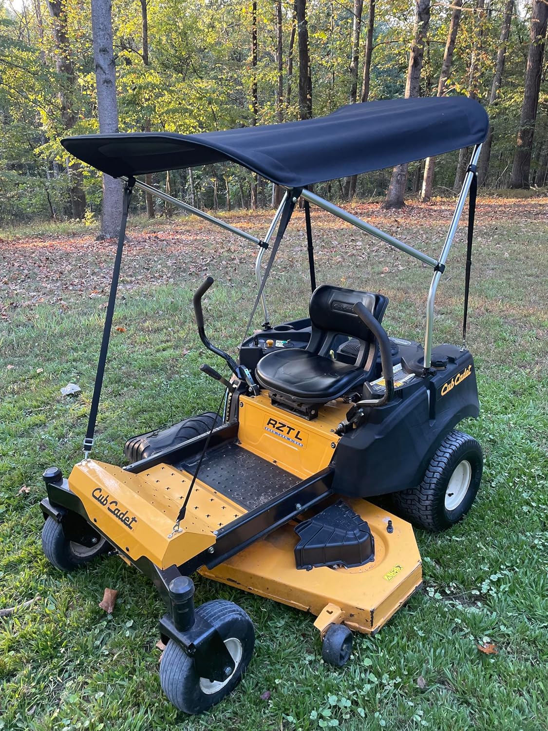 Sun Shade Canopy in Black for Zero Turn Lawn Mower - Fits Kubota, Bad Boy, Cub Cadet, Troy-Bilt & Others - Reduce Heat and Glare with this Umbrella Canopy for your Zero Turn Mower