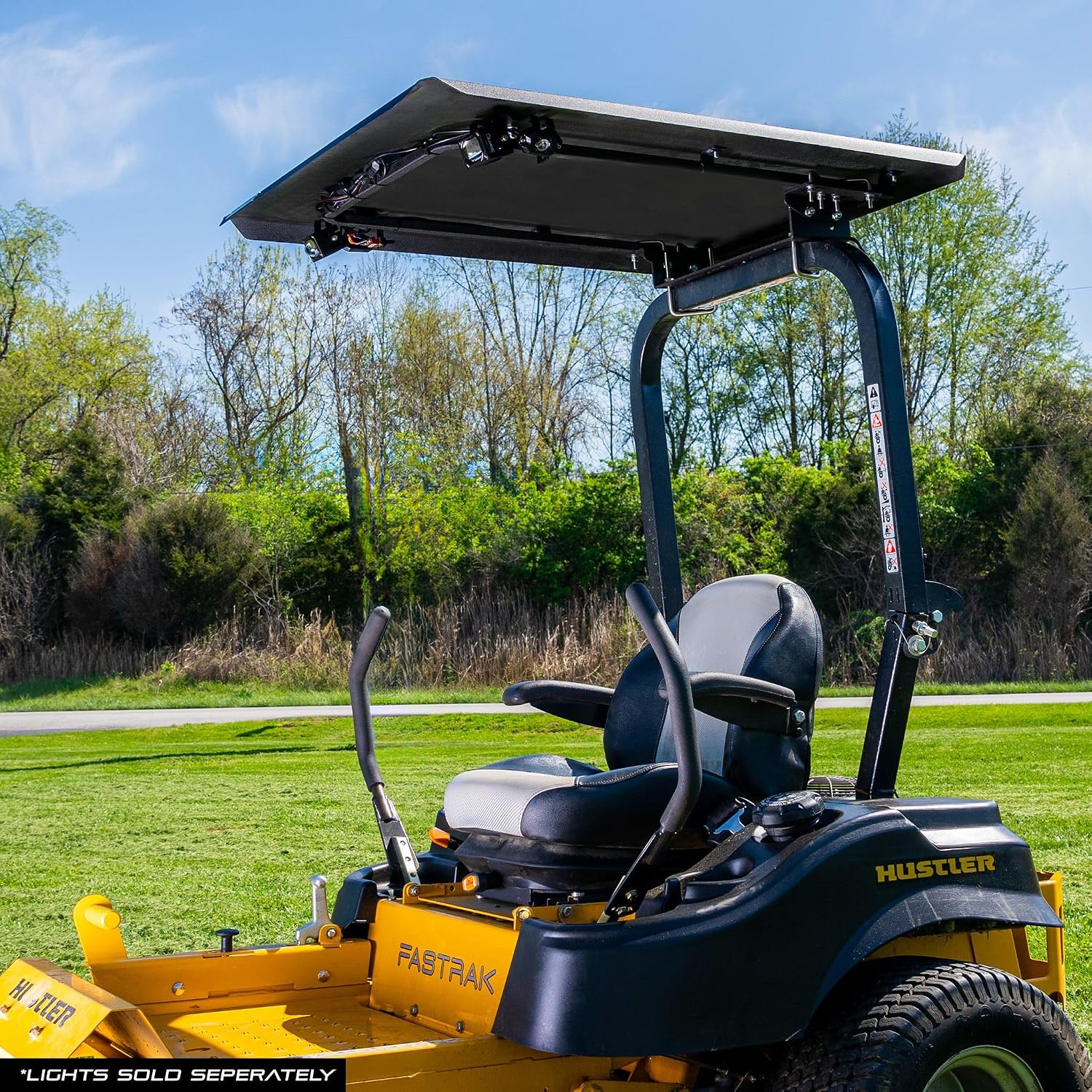 Universal Zero Turn Mower Canopy | ROPS 1.5'-3' | Robust Steel | Easy Install | Color Matched Roof | Fits Most Mowers with ROPS (Black)