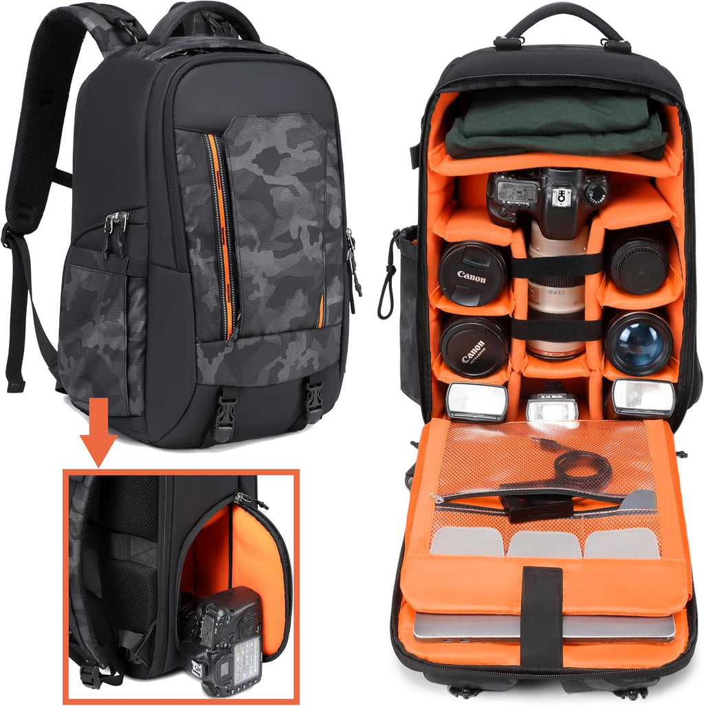 Camera backpack photographer Camera Backpack Waterproof Large for DSLR Cameras Backpacks for Photographers Camera Backpack for Women Men Outdoor Black