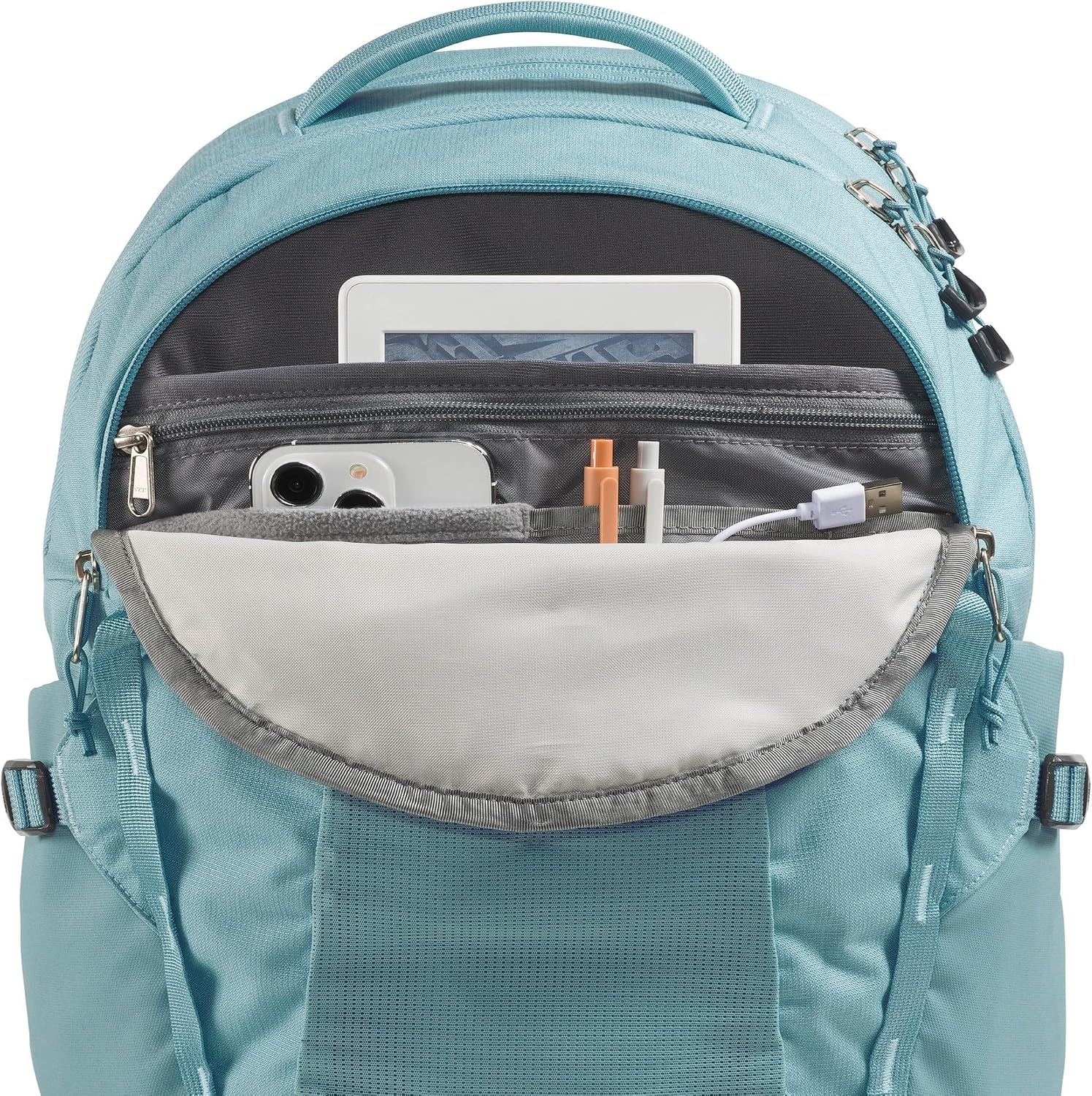 The North Face Women's Recon Everyday Laptop Backpack - Commuter Travel Bag, 18' Laptop Sleeve, Water-Repellent, Blue Eclipse Light Heather/Blue Eclipse, One Size