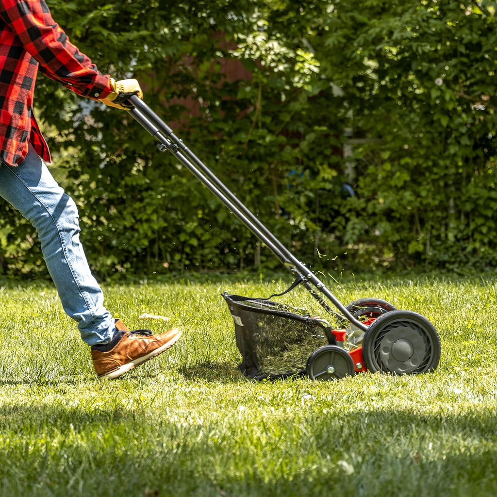 Craftsman 1816-16CR 16-Inch 5-Blade Push Reel Lawn Mower with Grass Catcher, Red