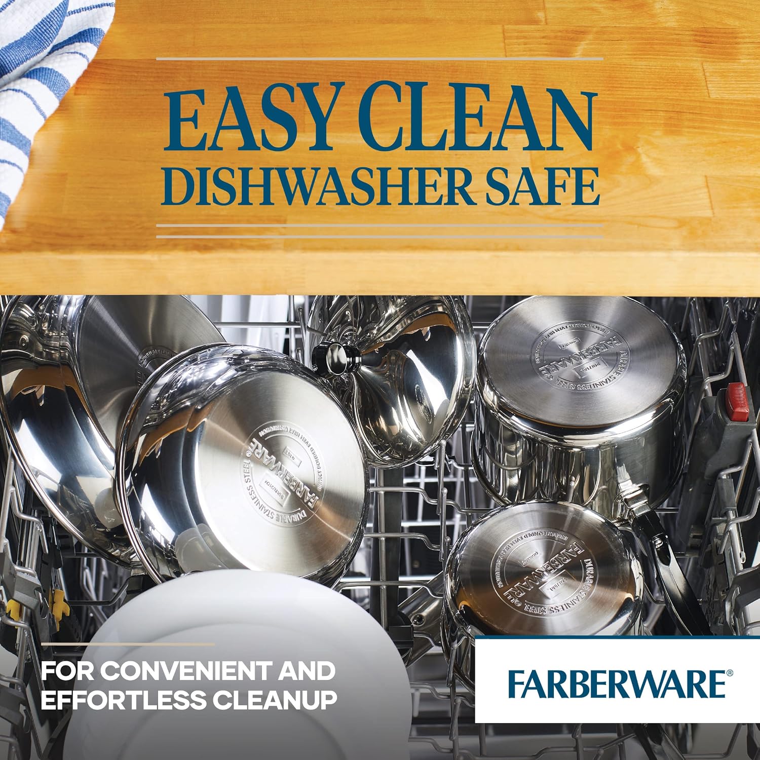 Farberware Classic Saute Pan / Frying Pan / Fry Pan with Lid and Helper Handle - 4.5 Quart, Silver, 50012