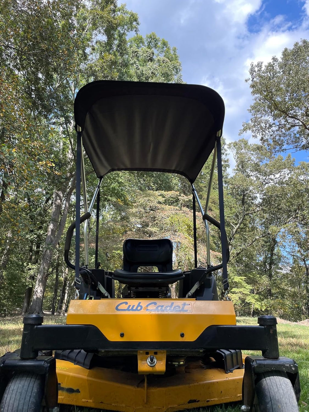 Sun Shade Canopy in Black for Zero Turn Lawn Mower - Fits Kubota, Bad Boy, Cub Cadet, Troy-Bilt & Others - Reduce Heat and Glare with this Umbrella Canopy for your Zero Turn Mower