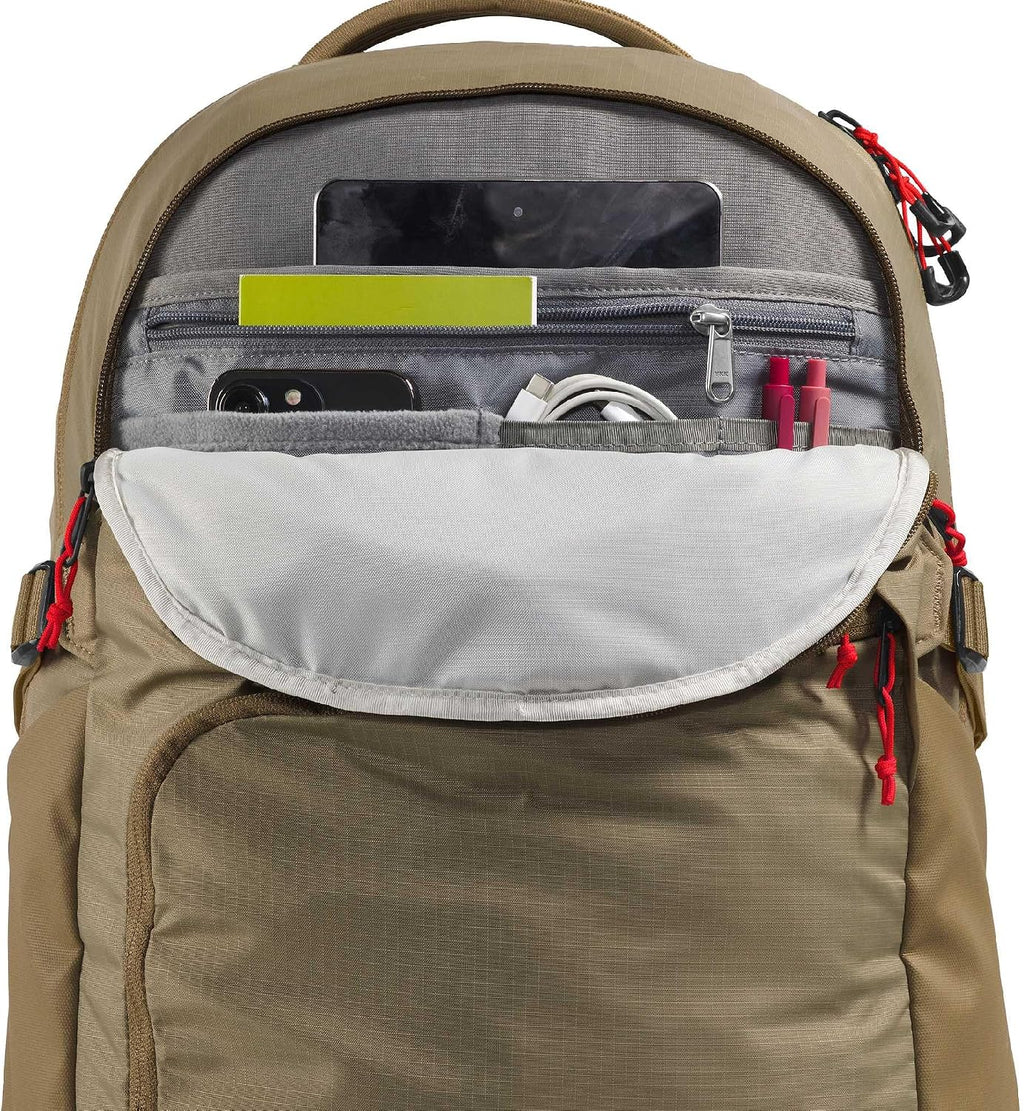The North Face Router Everyday Laptop Backpack - Daypack, Water Repellent, Laptop Sleeve, Reflective Details, Cedar/Lava Red, One Size