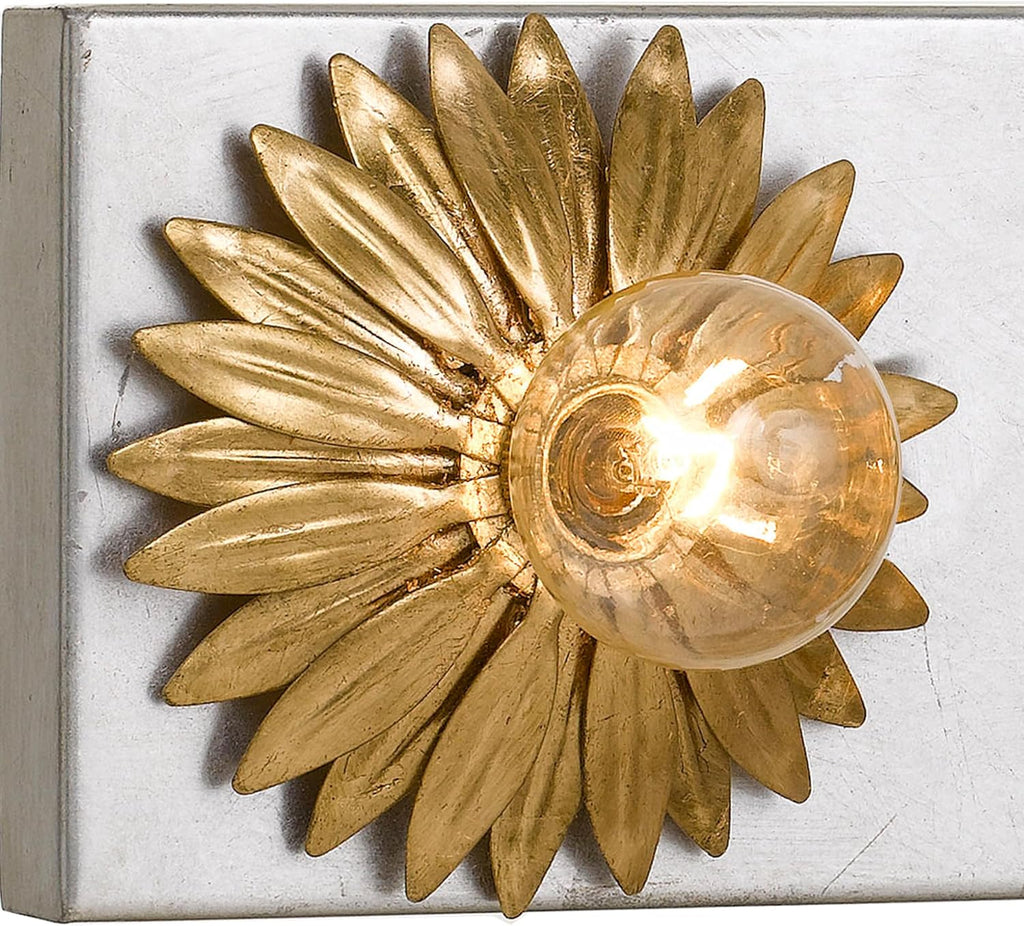 Crystorama Broche 3 Light Antique Gold + Antique Silver Bathroom Vanity