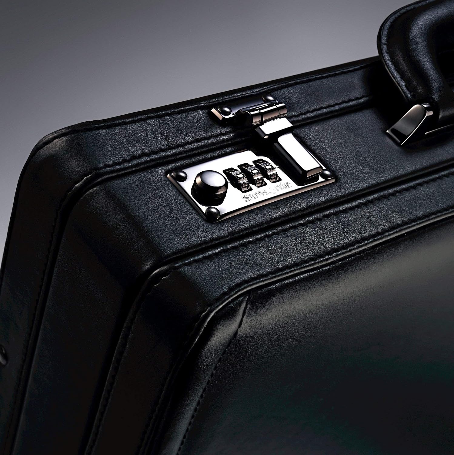 Samsonite Bonded Leather Attache, Black, One Size