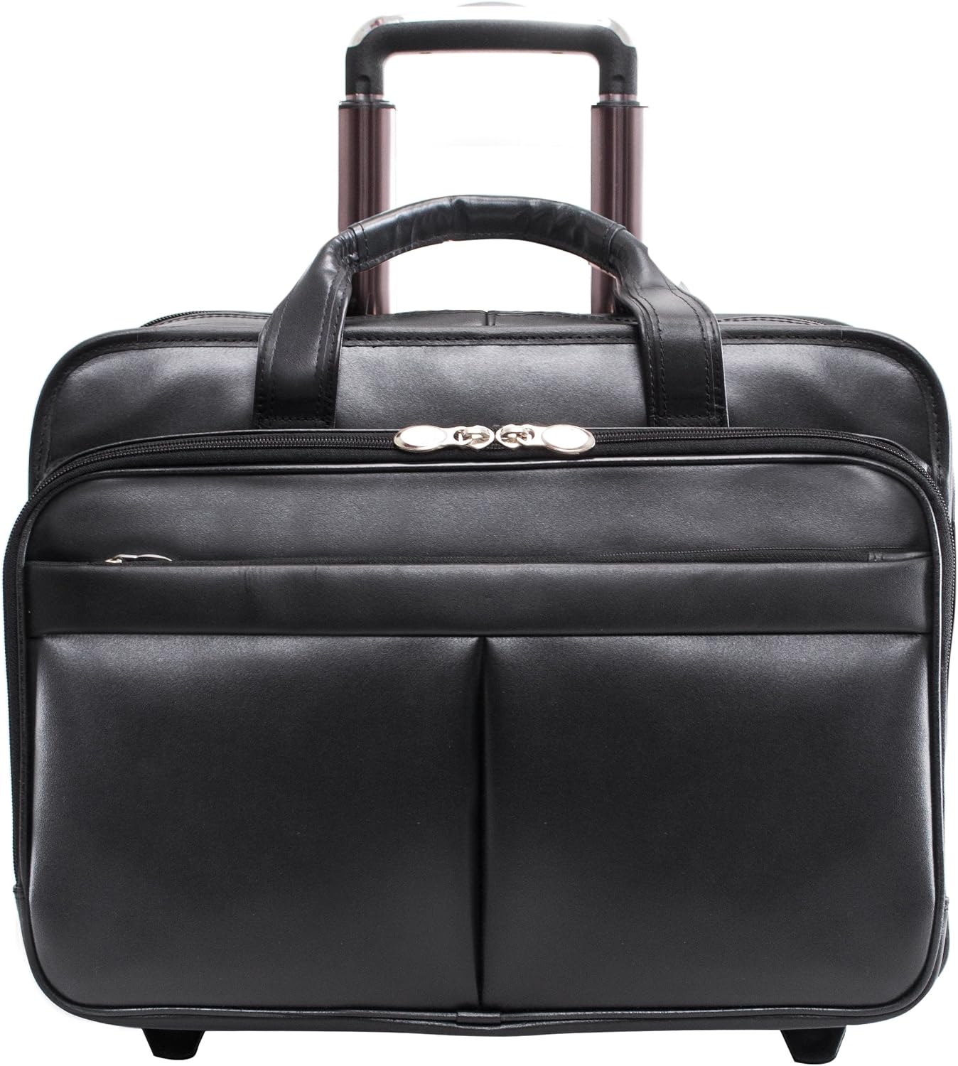 McKlein, L Series, Bowery, Top Grain Cowhide Leather, 15' Leather Wheeled Laptop Briefcase, Black (87855)