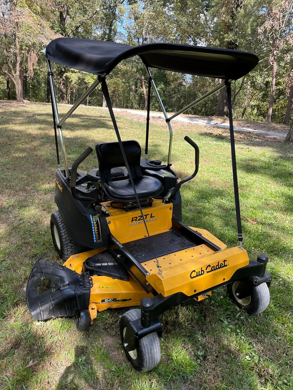 Sun Pro Series Lab Certified 50+ UPF Quick Release Sun Shade Canopy in Black for Zero Turn Lawn Mower - Fits Kubota, Bad Boy, Cub Cadet, Troy-Bilt & Others - Reduce Heat and Glare with this Umbrella Canopy by Cypress Rowe Outfitters