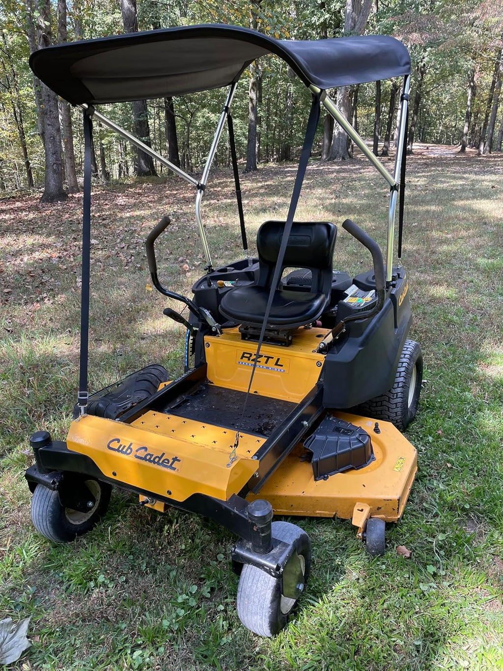 Sun Shade Canopy in Black for Zero Turn Lawn Mower - Fits Kubota, Bad Boy, Cub Cadet, Troy-Bilt & Others - Reduce Heat and Glare with this Umbrella Canopy for your Zero Turn Mower