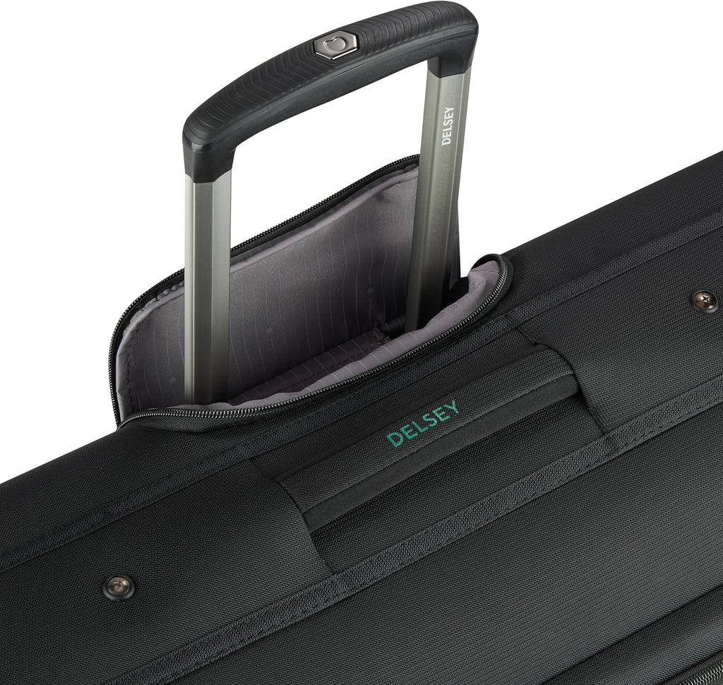 DELSEY PARIS Helium DLX - Rolling Garment Bag with Spinner Wheel - Lightweight Travel Garment Bag - SECURITECH Zip - Suit and Dresses Rolling Travel Bag - Checked Size, Black