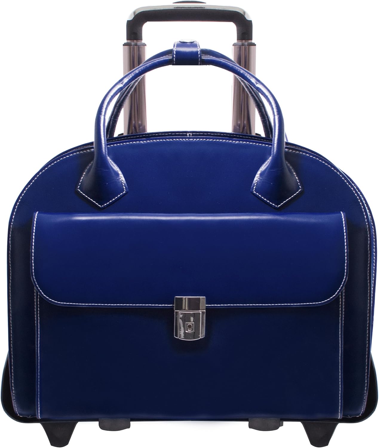 McKlein Glen Ellyn,15' Leather Detachable -Wheeled Ladies' Laptop/Computer & Tablet Business Briefcase Bag/Women's Rolling Overnight Travel Bag, Removable trolley case