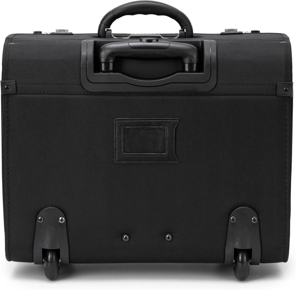 Alpine Swiss Rolling Briefcase Work Overnight Travel Bag Dual Locks Carry on Business Attache Case Black