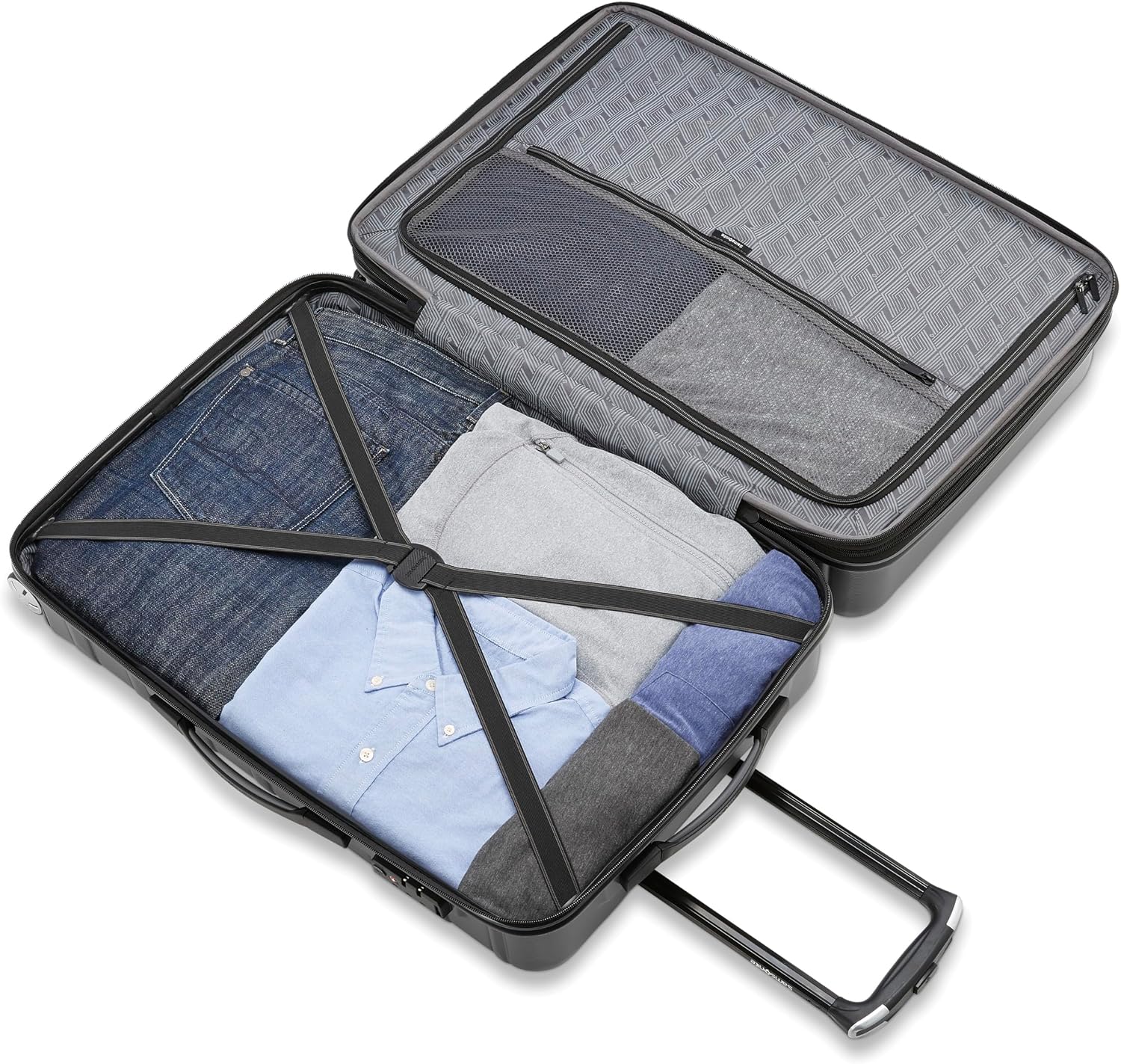 Samsonite Omni 2 Hardside Expandable Luggage with Spinner Wheels, MEDIUM SPINNER, SOLID CHARCOAL