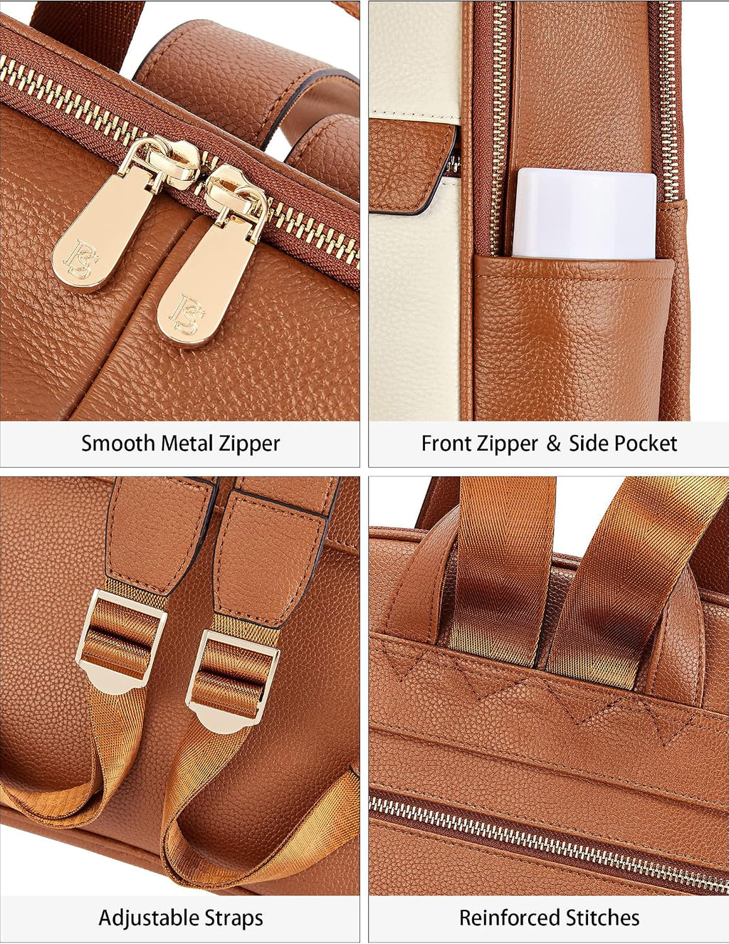 BOSTANTEN Genuine Leather 15.6 inch Laptop Backpack Purse for Women College Casual Backpack Travel Bag