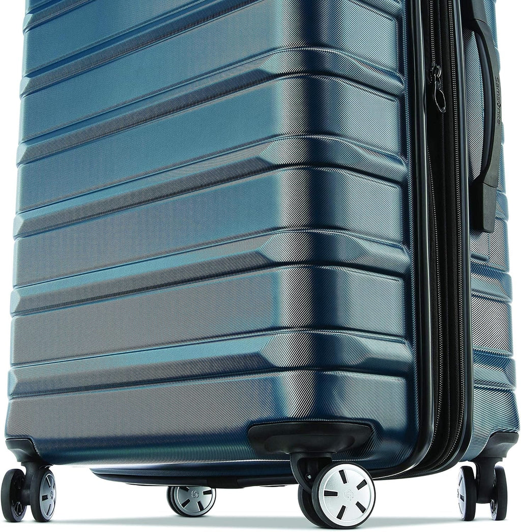 Samsonite Omni 2 28-Inch Large Checked Hardside Luggage with 360° Spinner Wheels - Scratch Resistant Hardshell - TSA Lock - Expandable Polycarbonate Shell for Lightweight Travel - Nova Teal